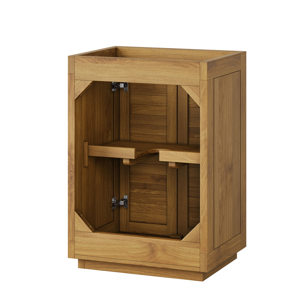 Tavira 24 Inch Shutter-Style Bathroom Vanity Cabinet - Natural