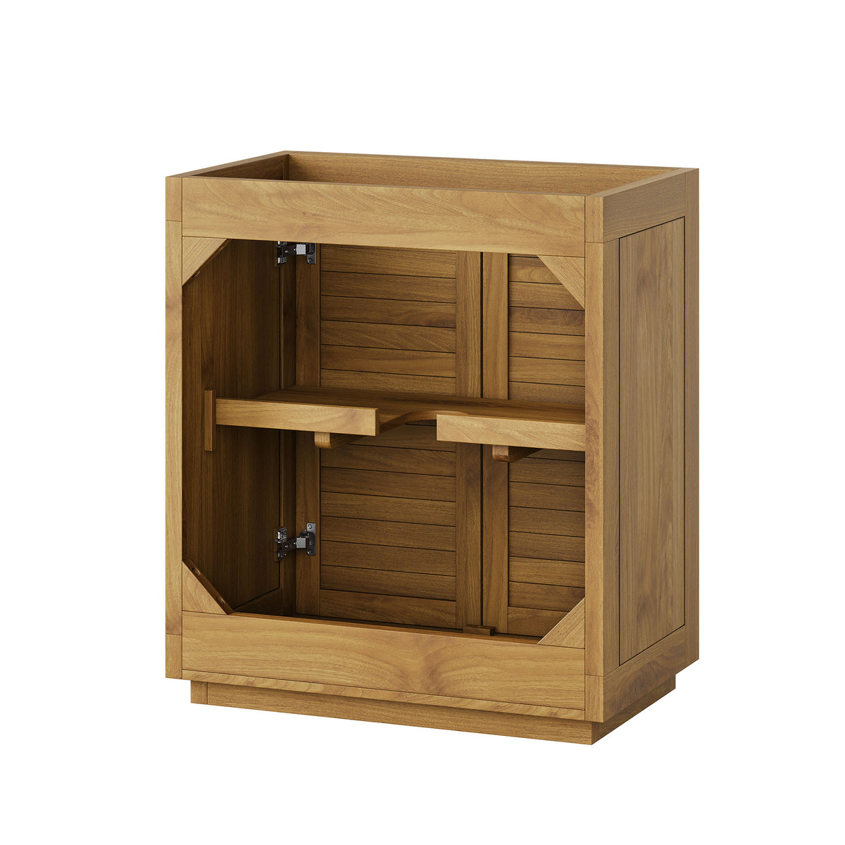 Tavira 30 Inch Shutter-Style Bathroom Vanity Cabinet - Natural