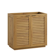 Tavira 36 Inch Shutter-Style Bathroom Vanity Cabinet - Natural
