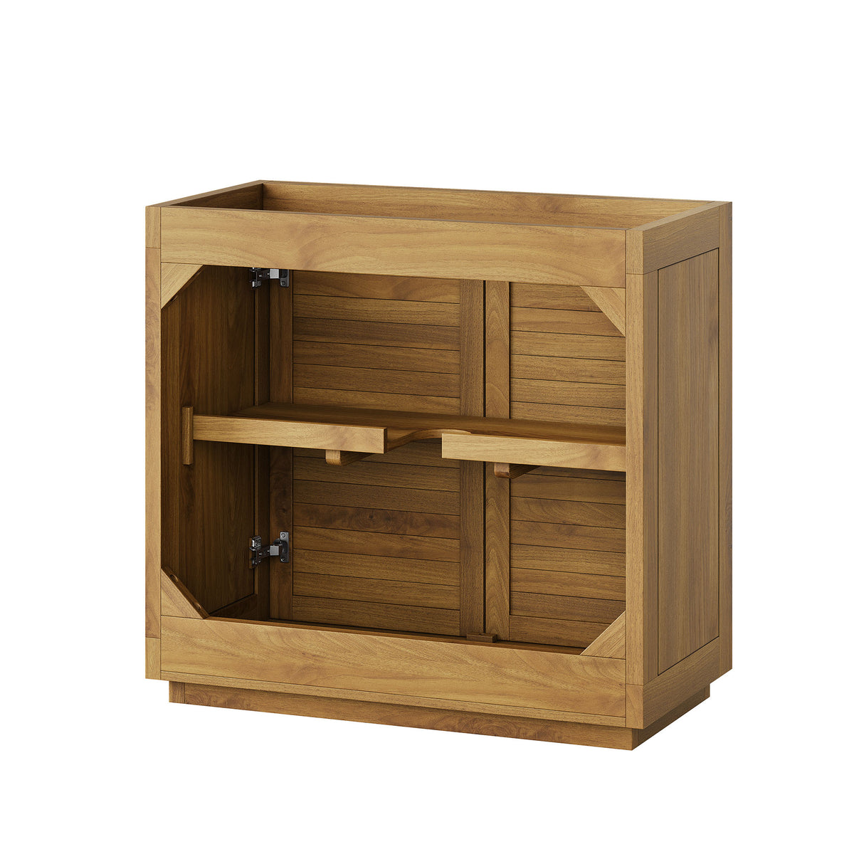 Tavira 36 Inch Shutter-Style Bathroom Vanity Cabinet - Natural