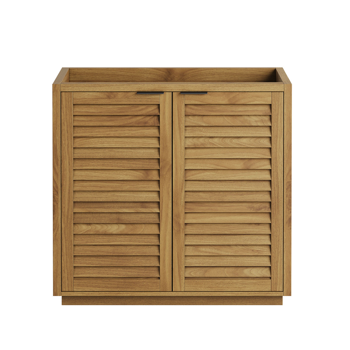 Tavira 36 Inch Shutter-Style Bathroom Vanity Cabinet - Natural