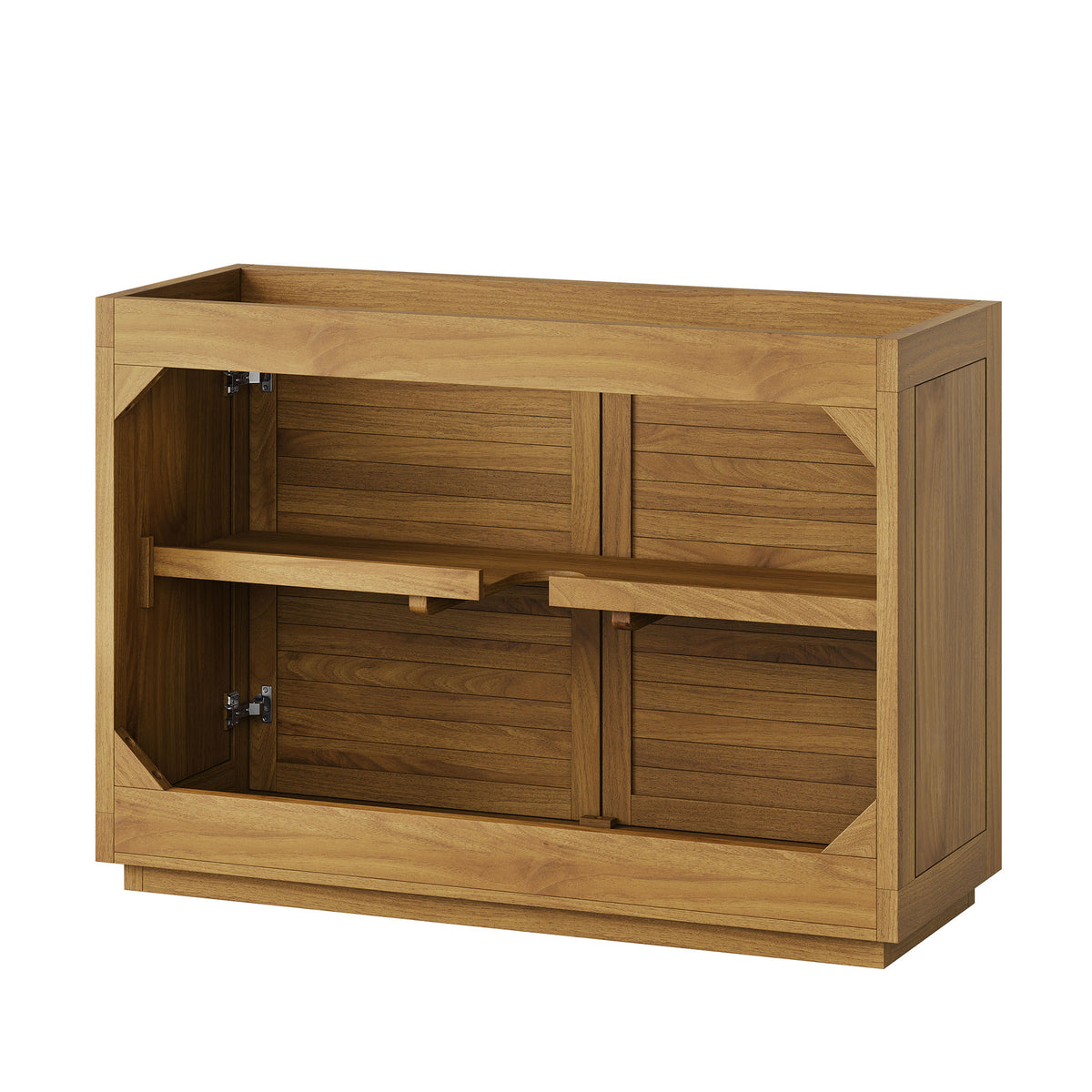 Tavira 48 Inch Shutter-Style Bathroom Vanity Cabinet - Natural