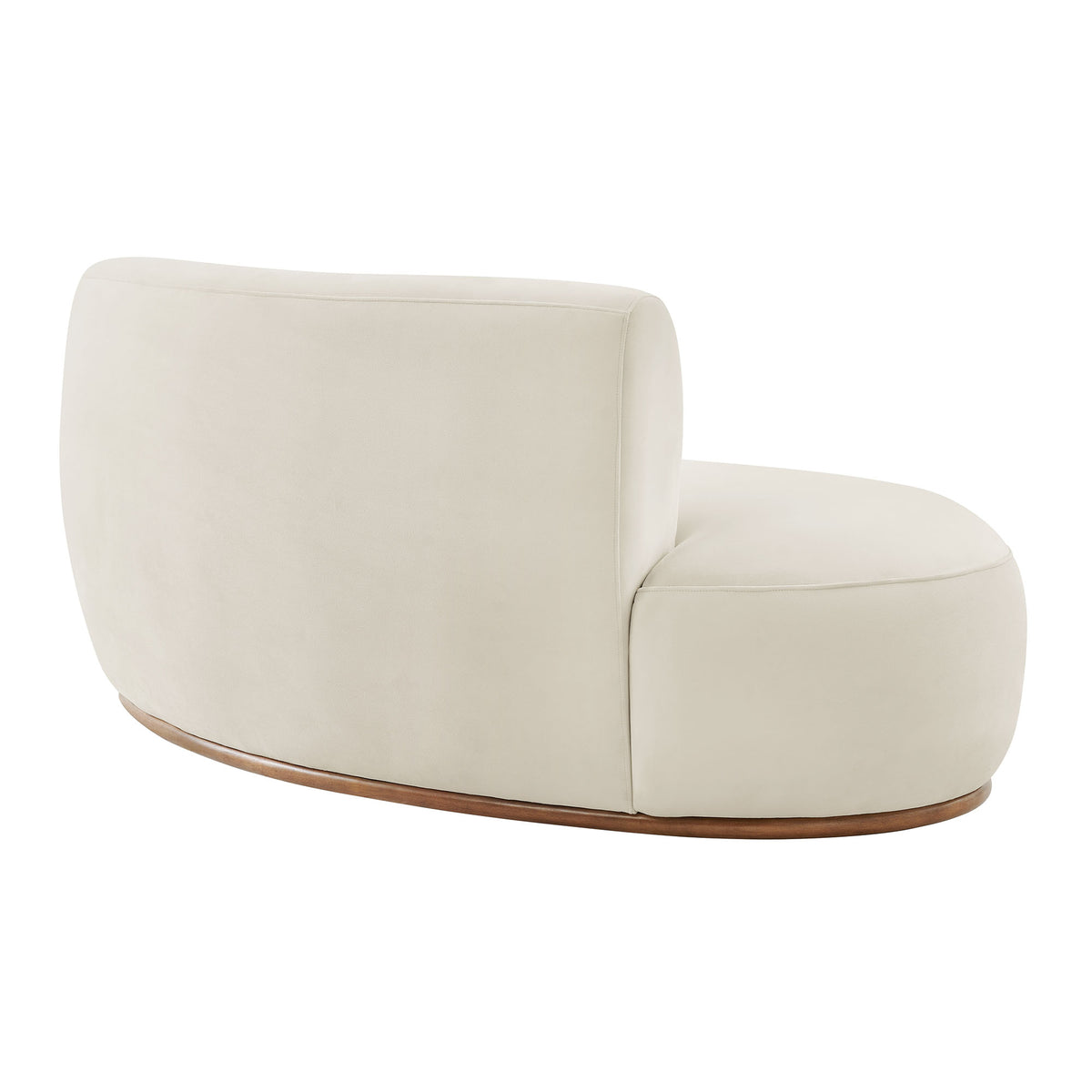 Rialta Curved Left-Arm Performance Velvet Sectional Loveseat - Alabaster