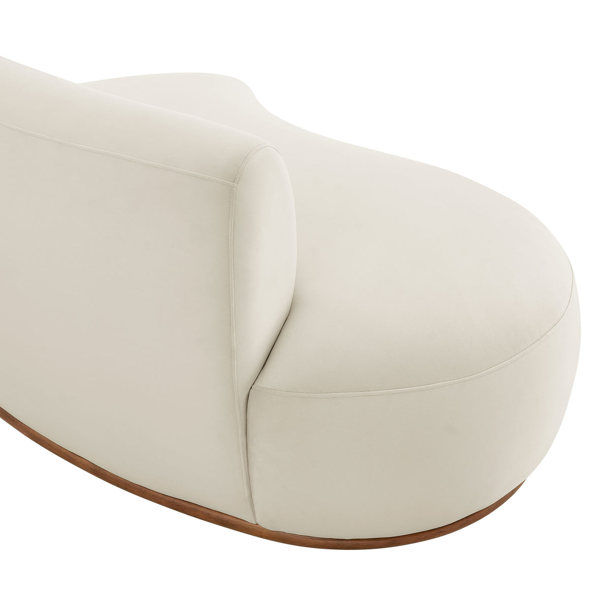 Rialta Curved Left-Arm Performance Velvet Sectional Loveseat - Alabaster