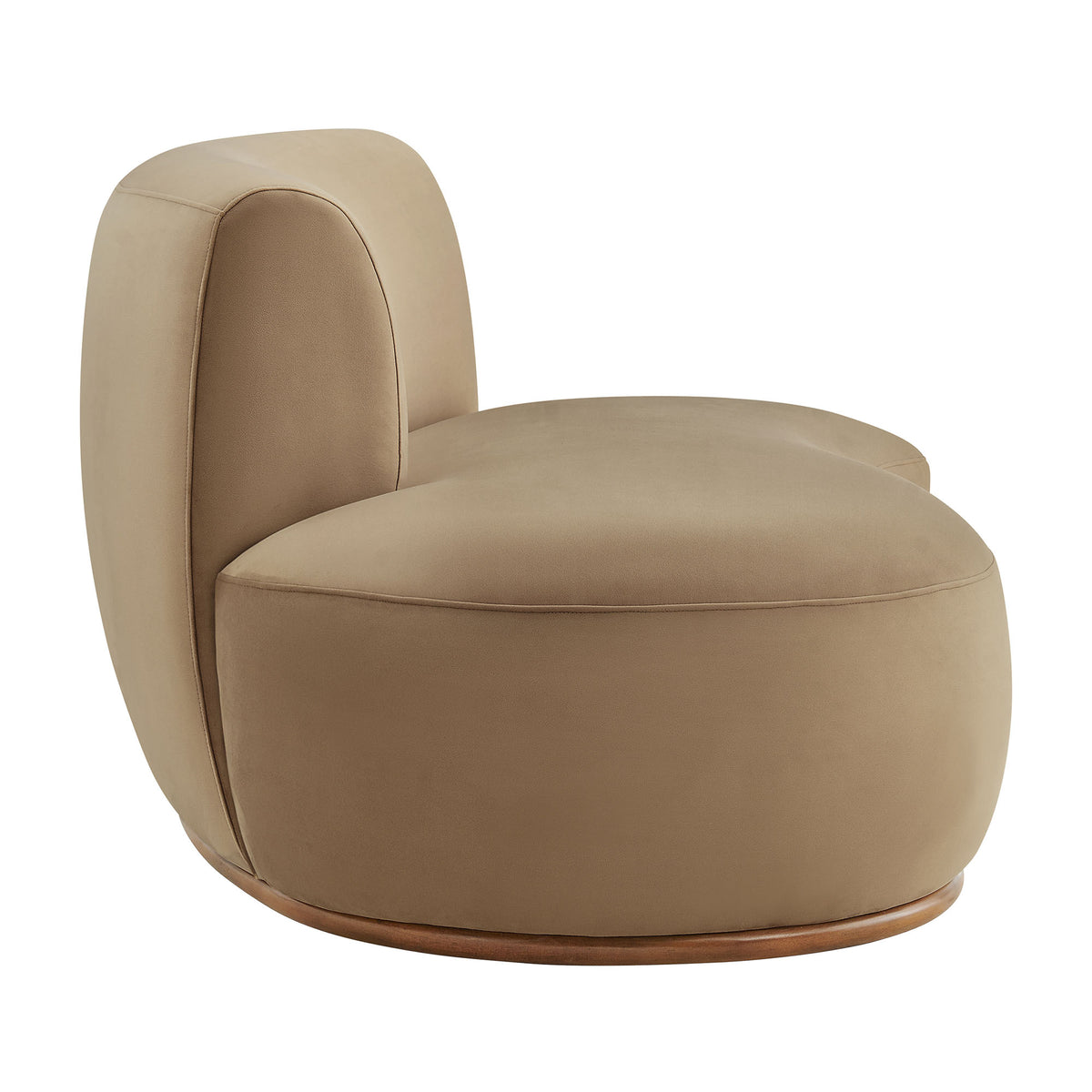 Rialta Curved Left-Arm Performance Velvet Sectional Loveseat - Taupe