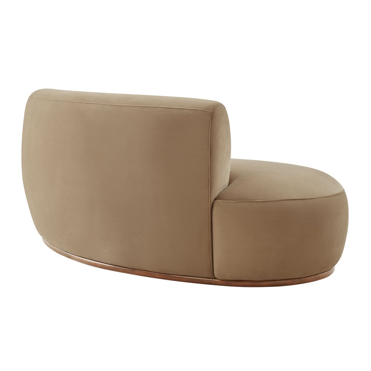 Rialta Curved Left-Arm Performance Velvet Sectional Loveseat - Taupe