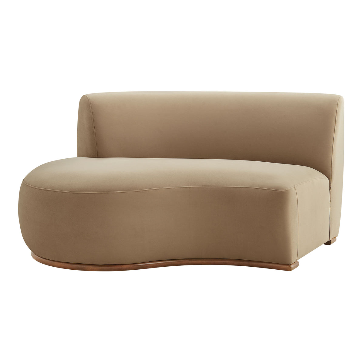 Rialta Curved Left-Arm Performance Velvet Sectional Loveseat - Taupe