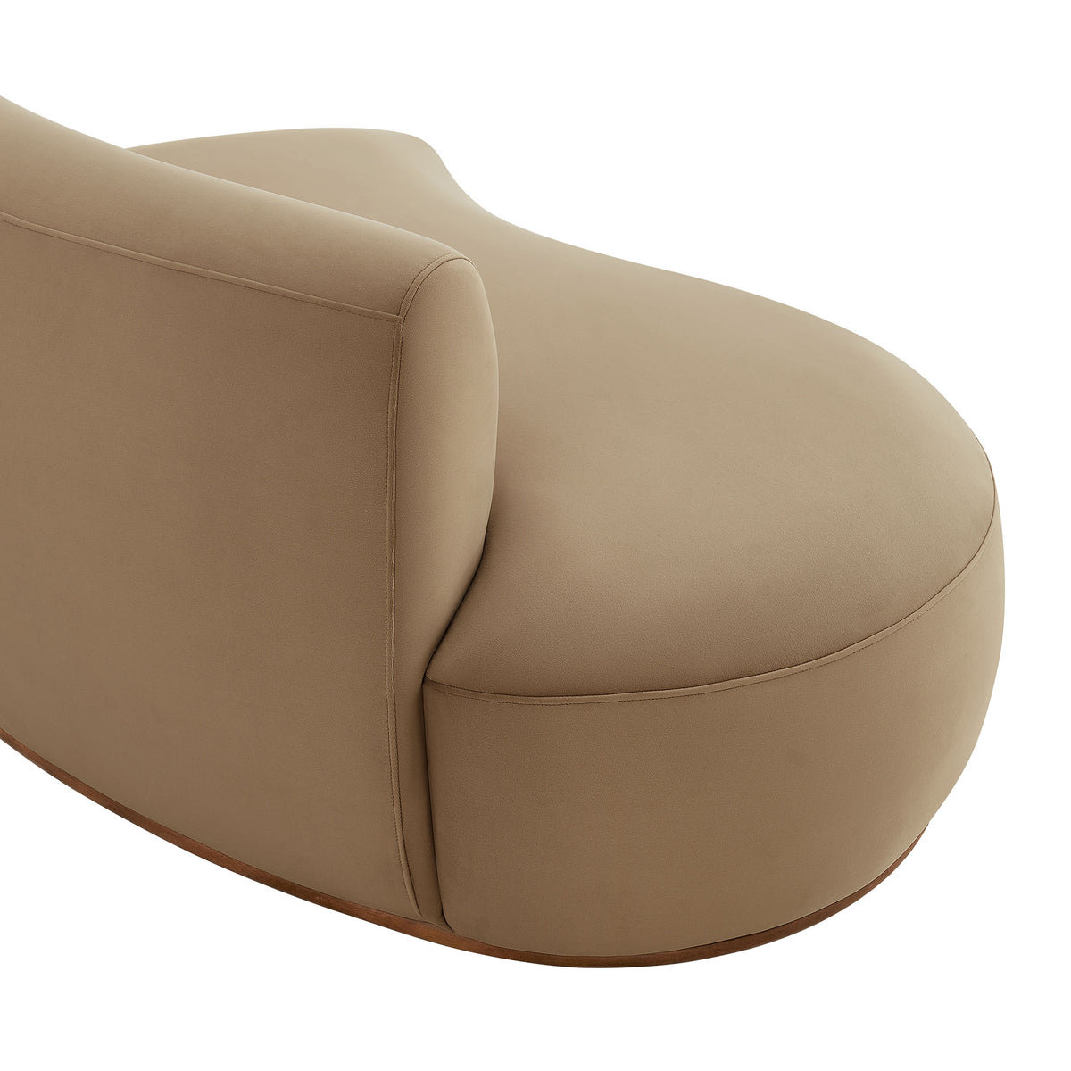 Rialta Curved Left-Arm Performance Velvet Sectional Loveseat - Taupe
