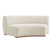 Rialta Curved Armless Performance Velvet Sectional Loveseat - Alabaster