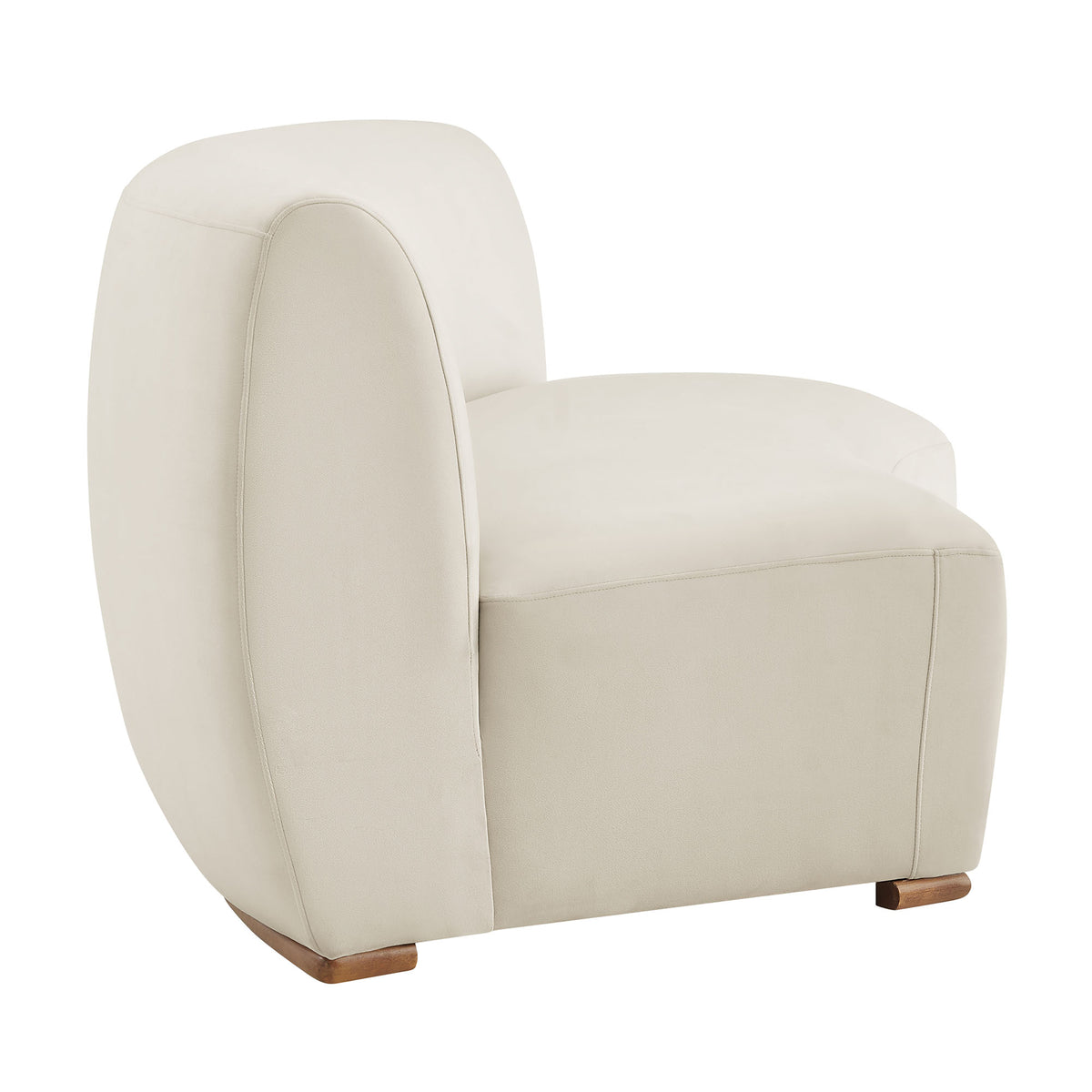 Rialta Curved Armless Performance Velvet Sectional Loveseat - Alabaster