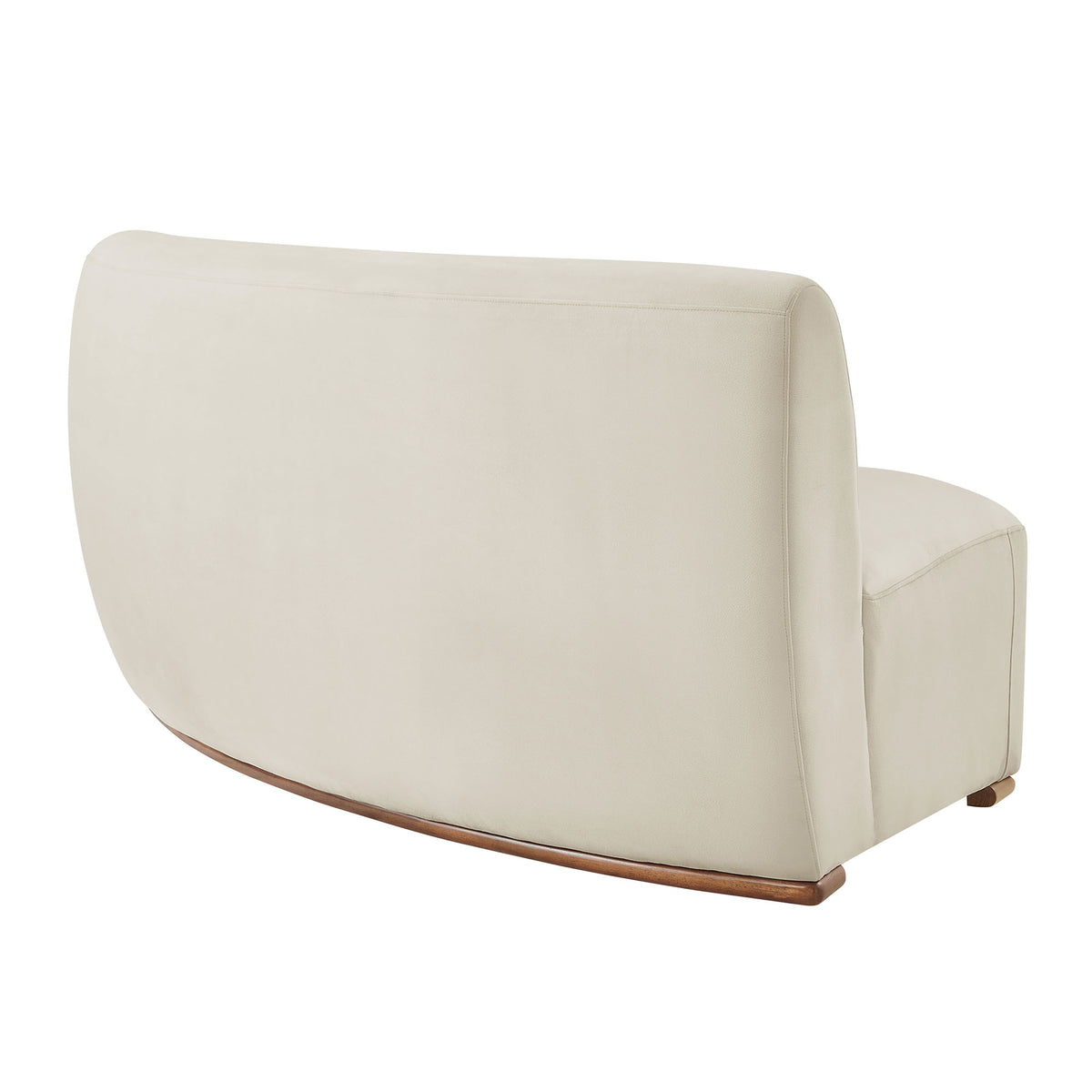 Rialta Curved Armless Performance Velvet Sectional Loveseat - Alabaster