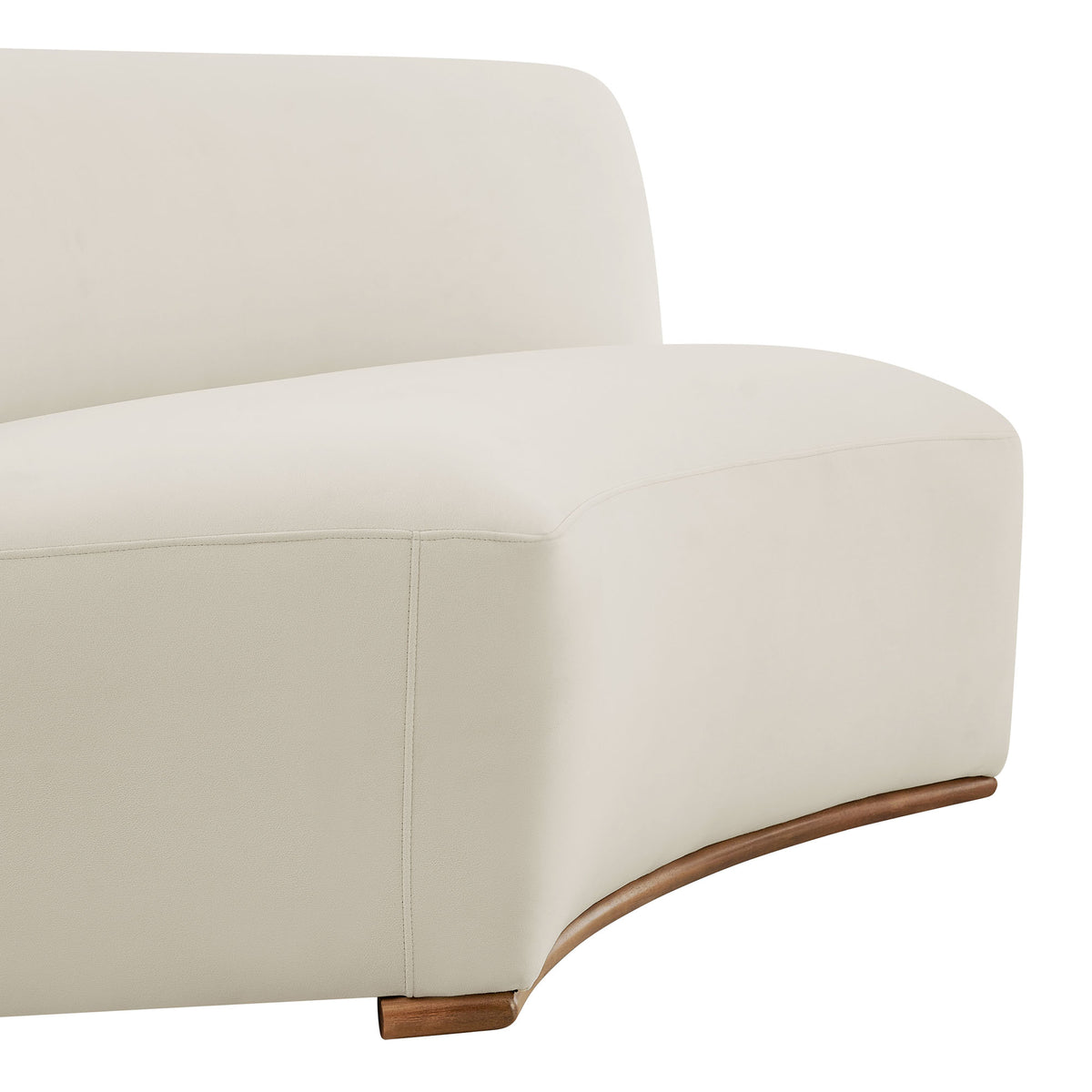 Rialta Curved Armless Performance Velvet Sectional Loveseat - Alabaster