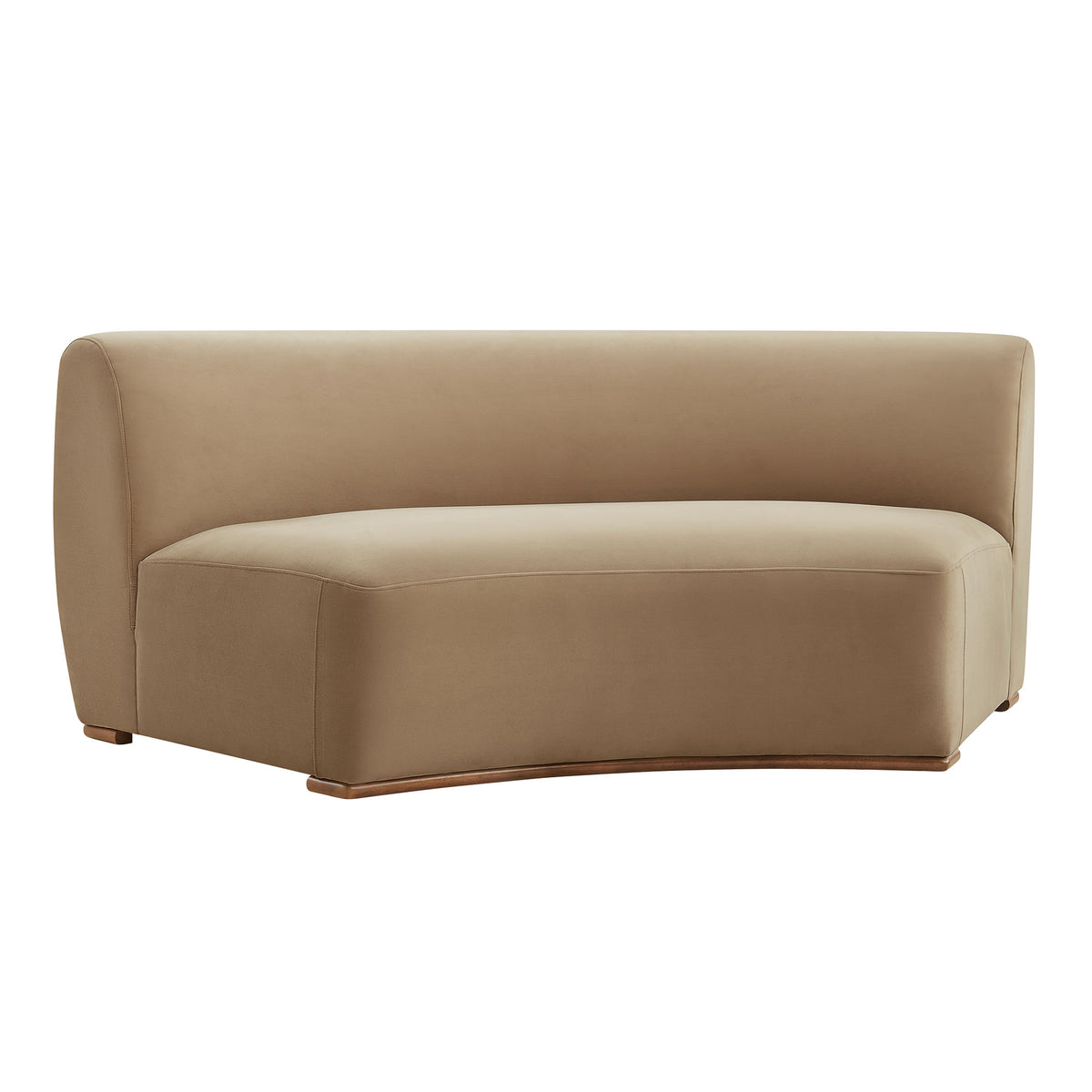 Rialta Curved Armless Performance Velvet Sectional Loveseat - Taupe