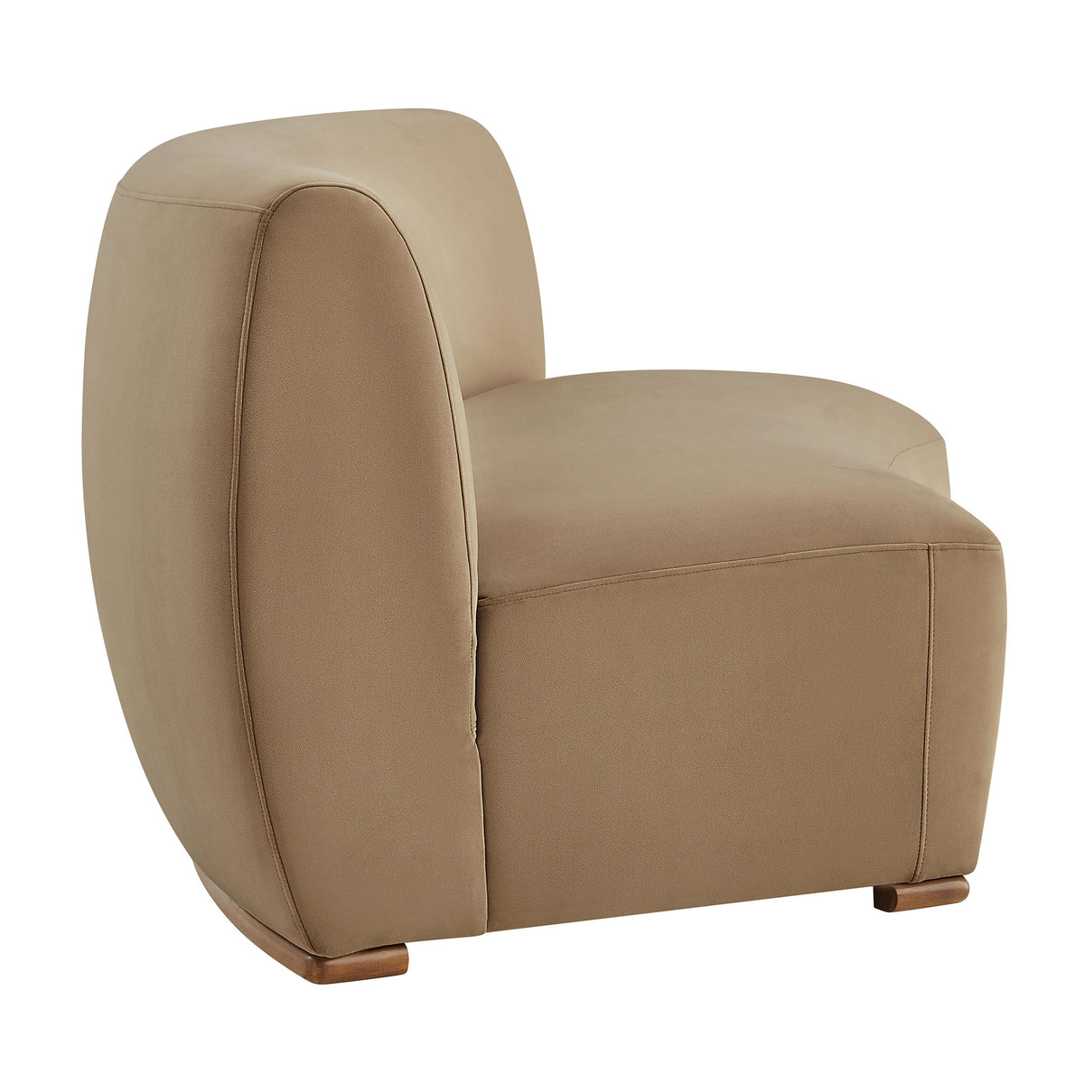 Rialta Curved Armless Performance Velvet Sectional Loveseat - Taupe