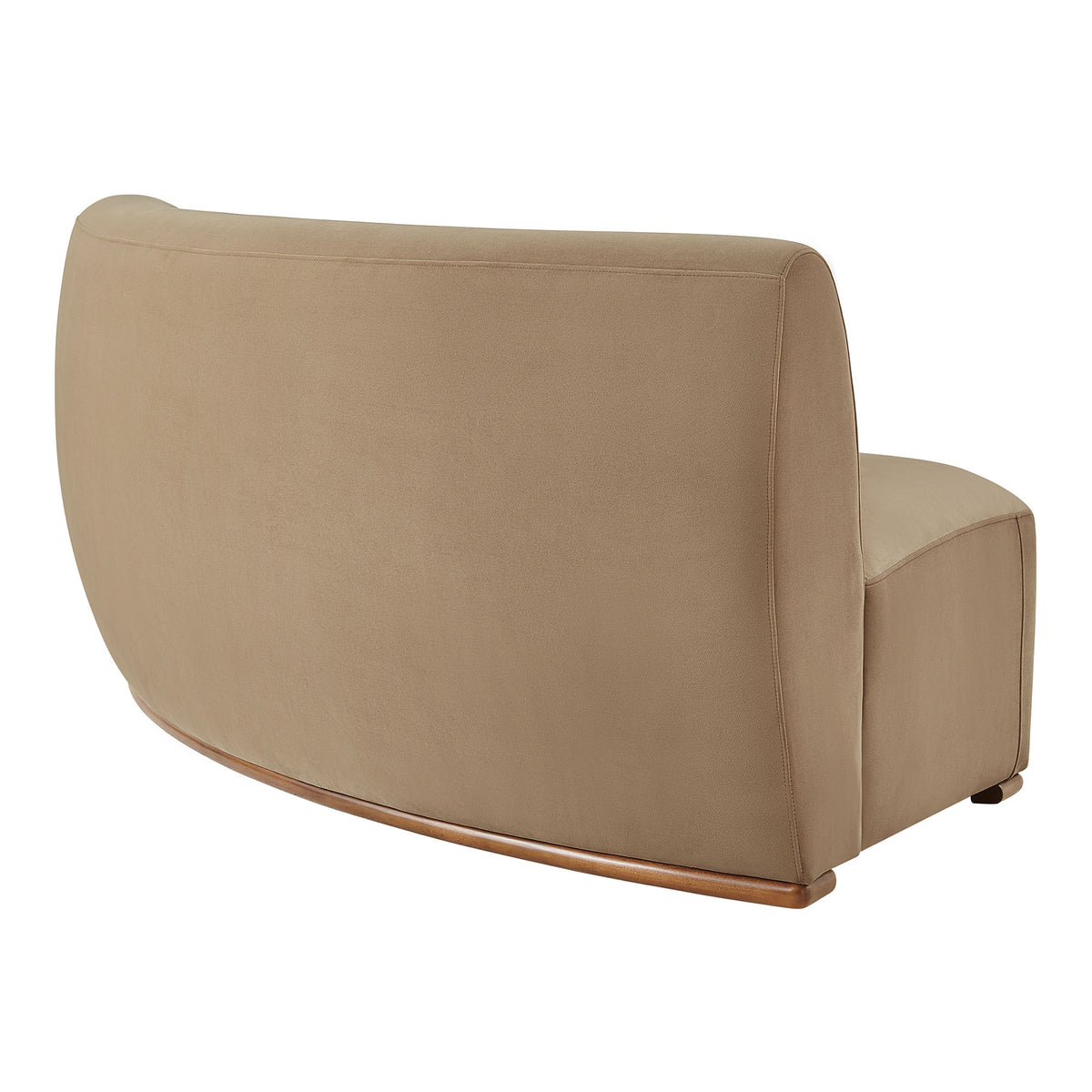 Rialta Curved Armless Performance Velvet Sectional Loveseat - Taupe