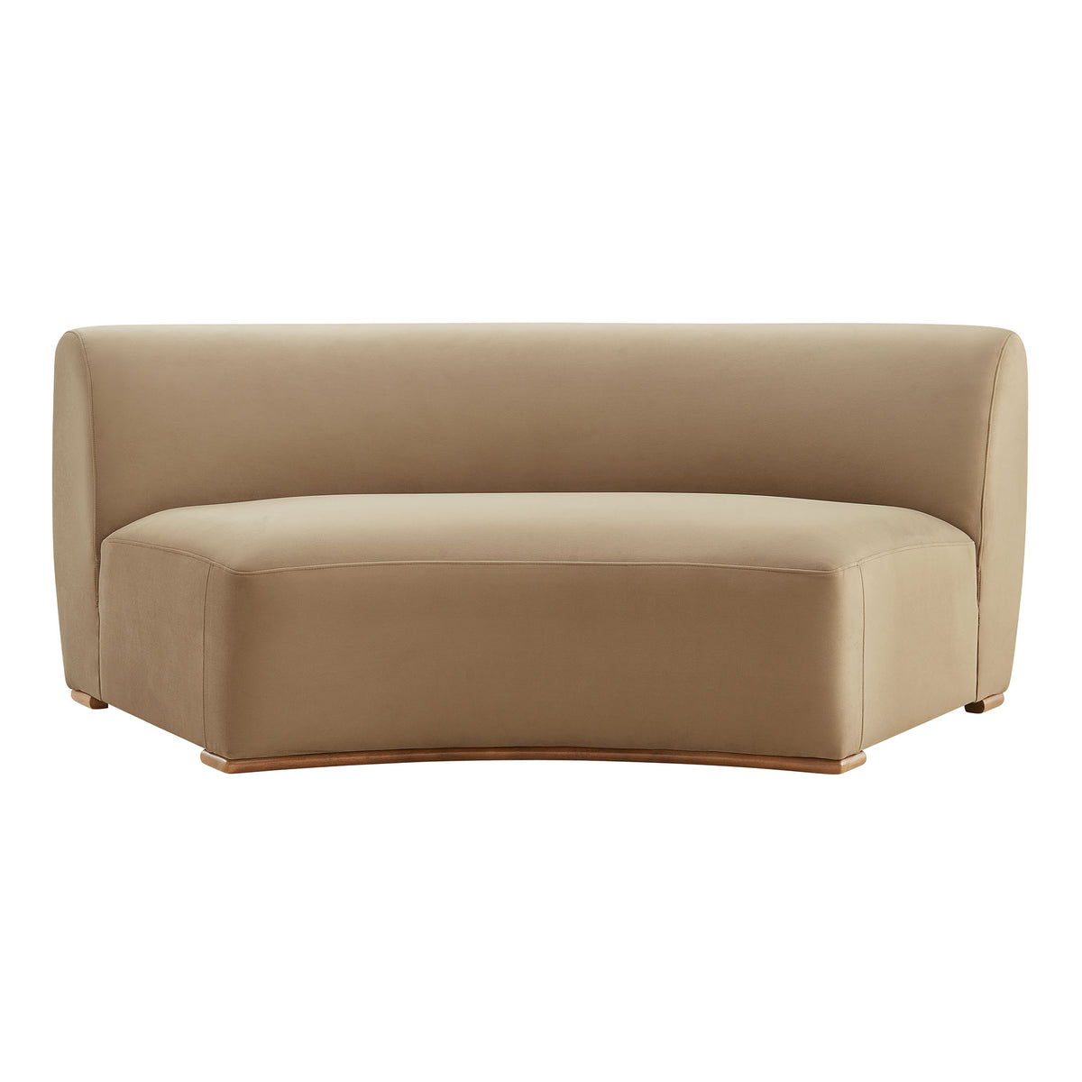 Rialta Curved Armless Performance Velvet Sectional Loveseat - Taupe