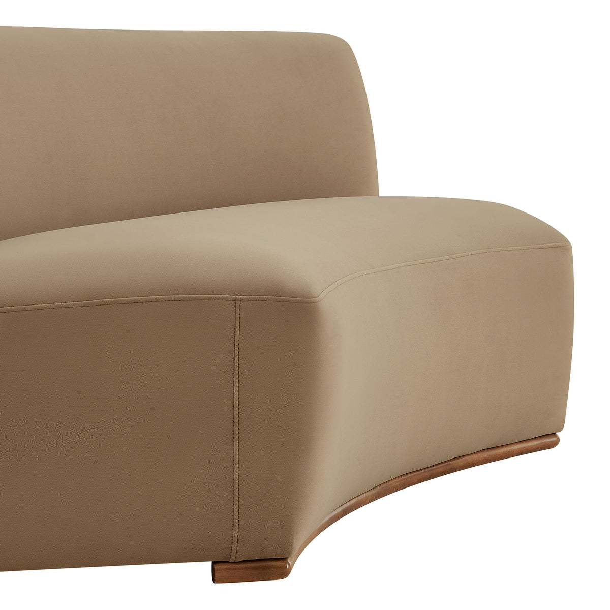 Rialta Curved Armless Performance Velvet Sectional Loveseat - Taupe
