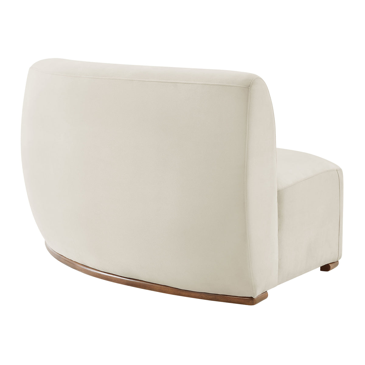 Rialta Curved Right-Arm Performance Velvet Sectional Loveseat - Alabaster