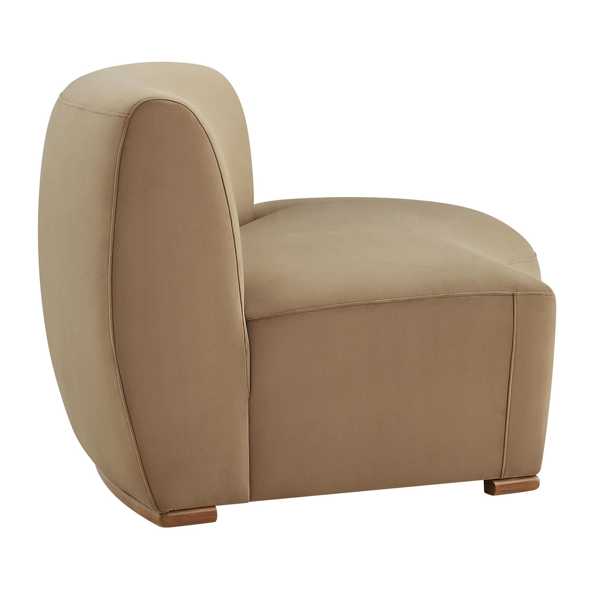 Rialta Curved Right-Arm Performance Velvet Sectional Loveseat - Taupe