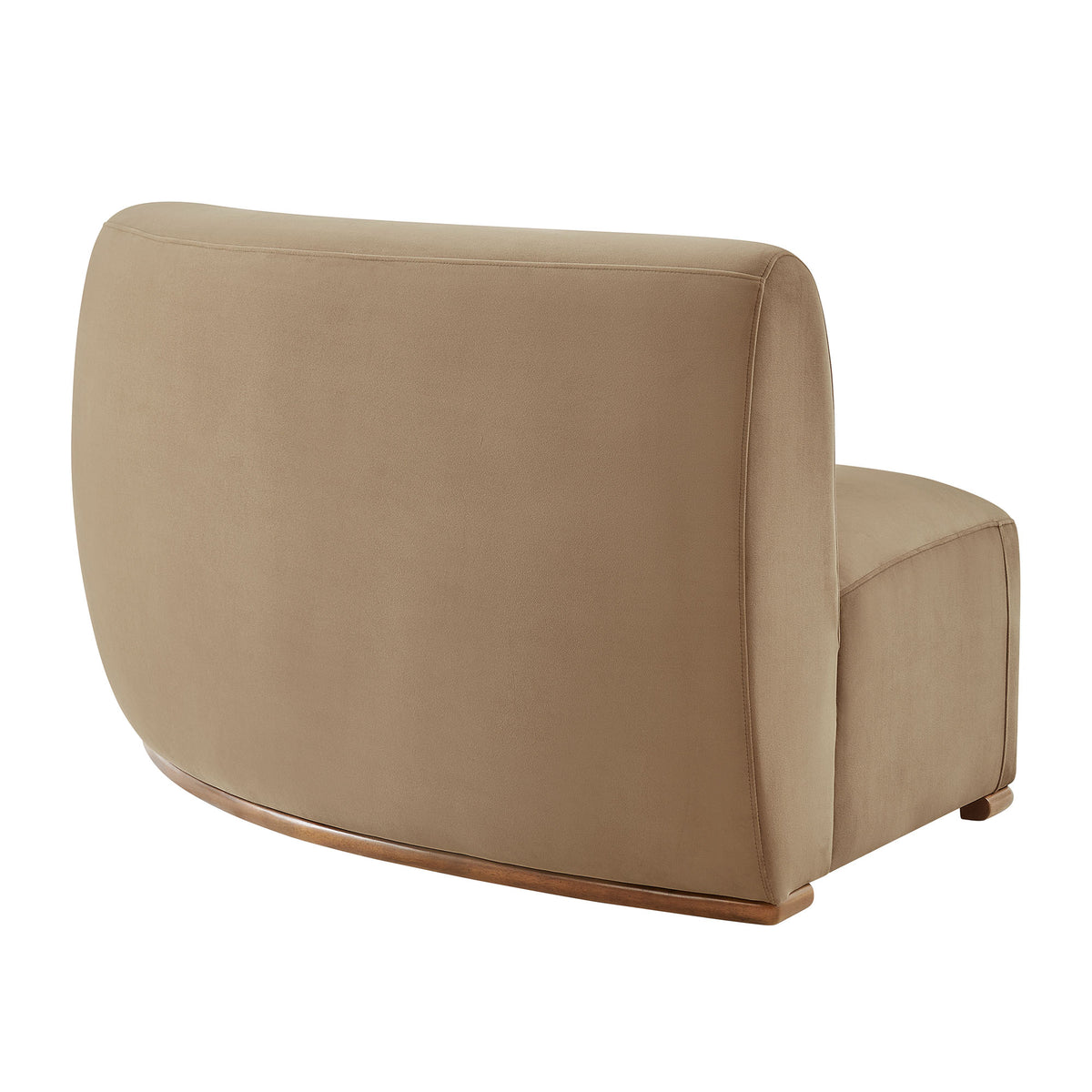 Rialta Curved Right-Arm Performance Velvet Sectional Loveseat - Taupe