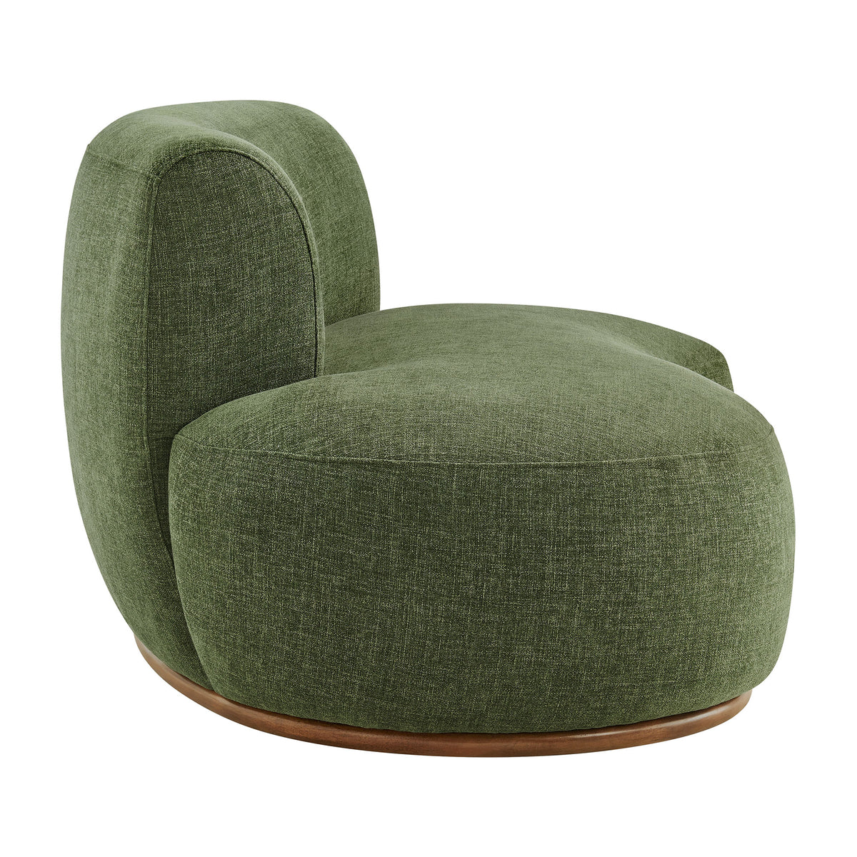 Rialta Curved Left-Arm Slub Weave Fabric Sectional Loveseat - Foliage