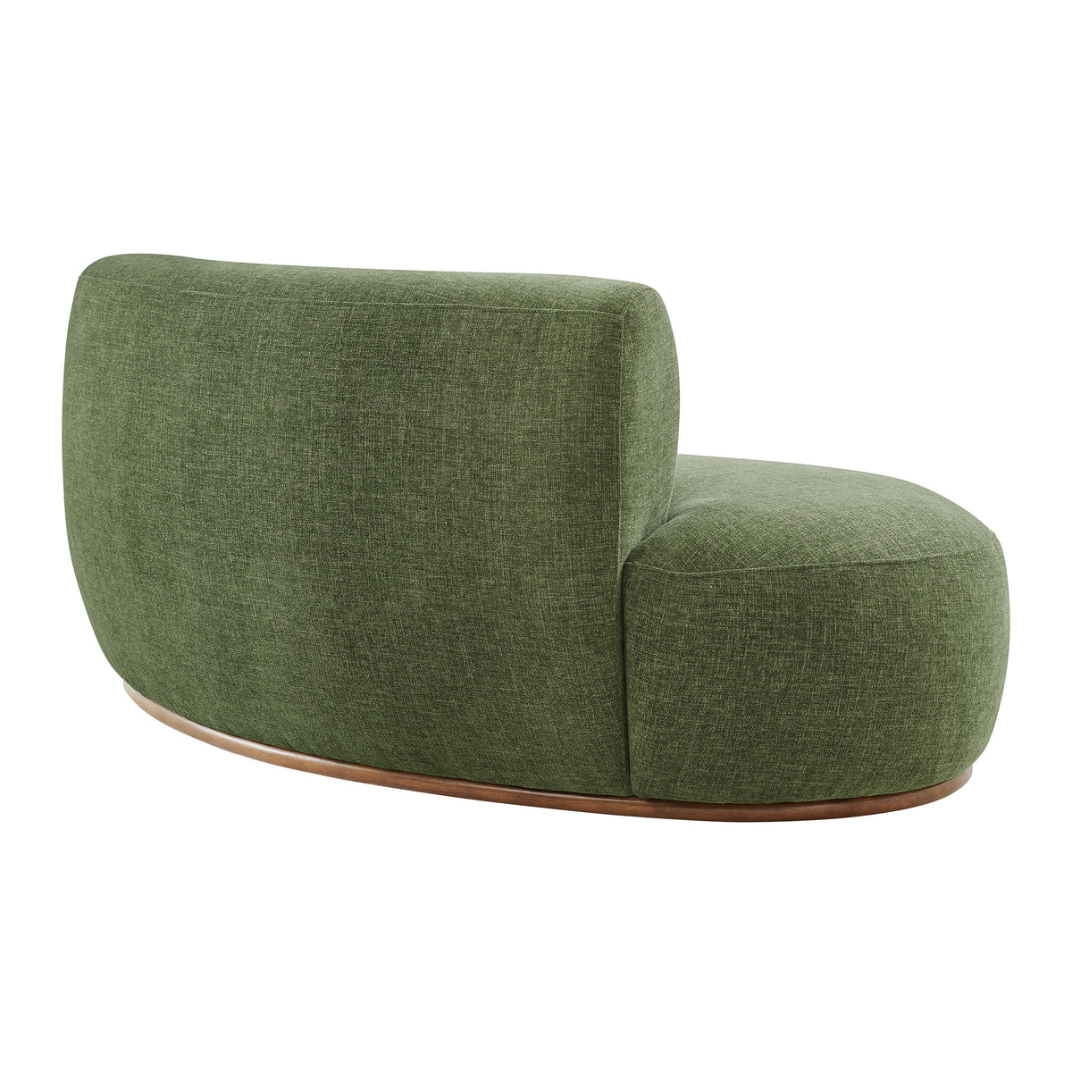 Rialta Curved Left-Arm Slub Weave Fabric Sectional Loveseat - Foliage