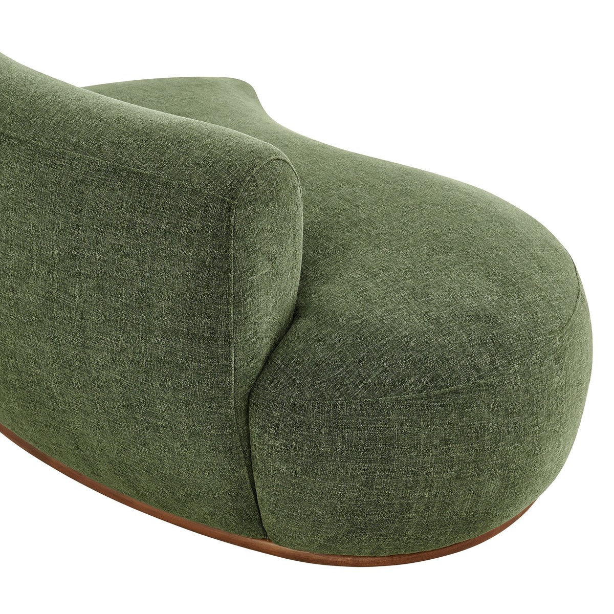 Rialta Curved Left-Arm Slub Weave Fabric Sectional Loveseat - Foliage