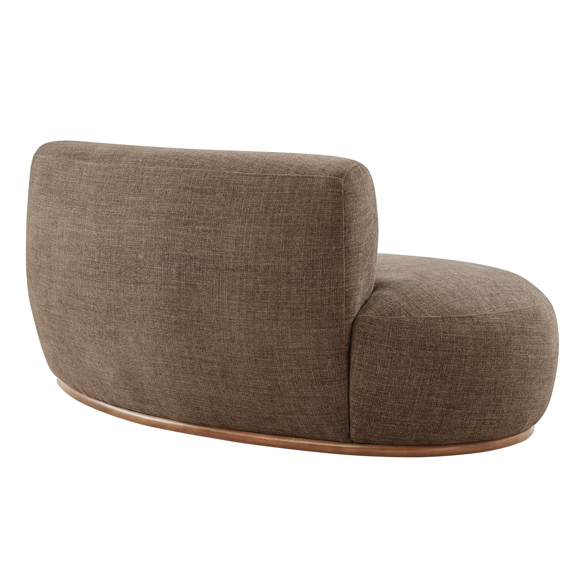 Rialta Curved Left-Arm Slub Weave Fabric Sectional Loveseat - Mocha