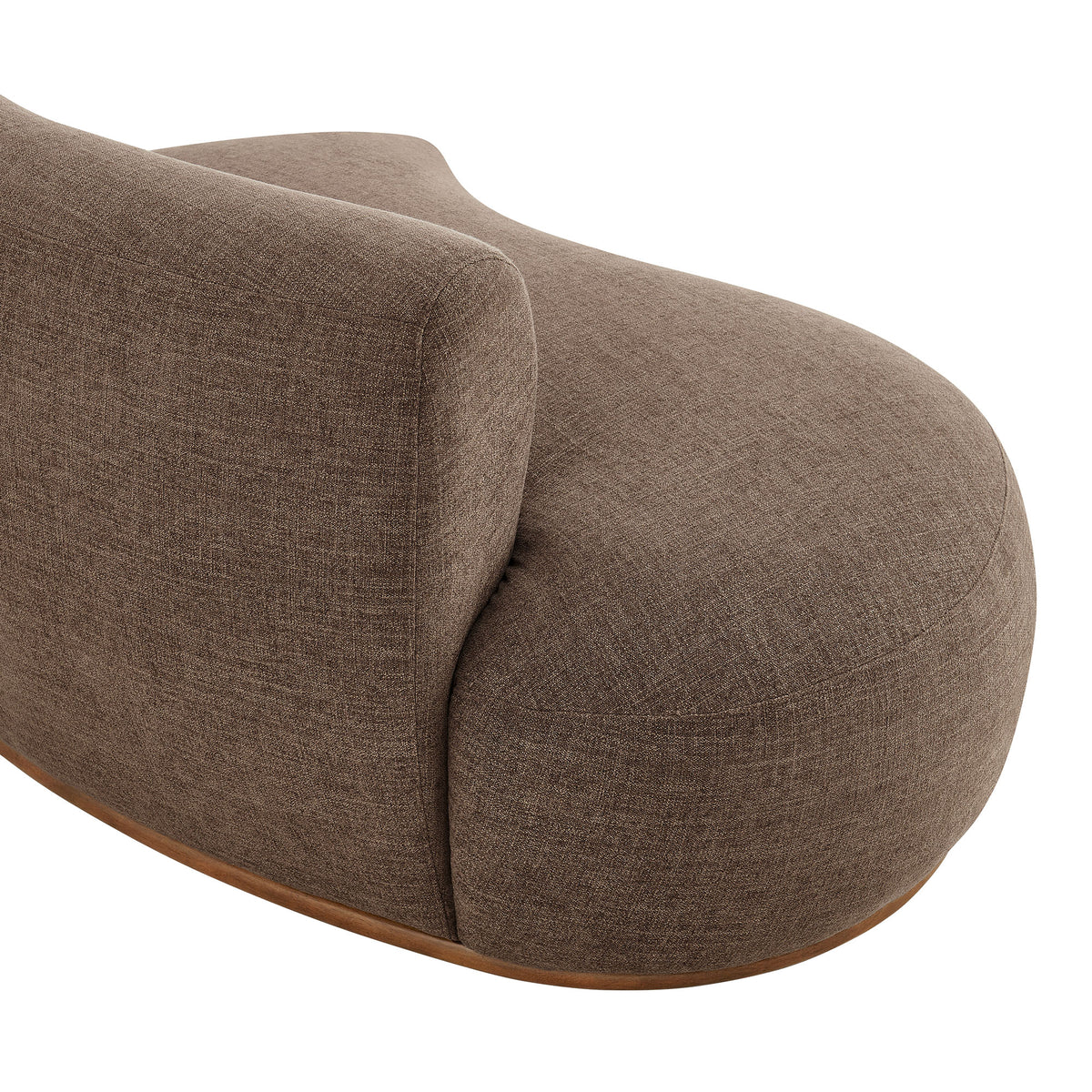 Rialta Curved Left-Arm Slub Weave Fabric Sectional Loveseat - Mocha