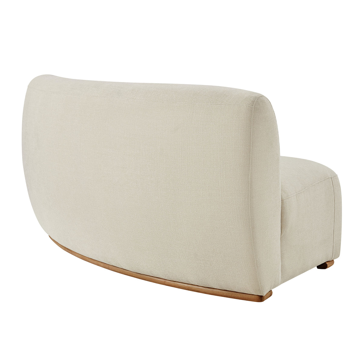 Rialta Curved Armless Slub Weave Fabric Sectional Loveseat - Ecru