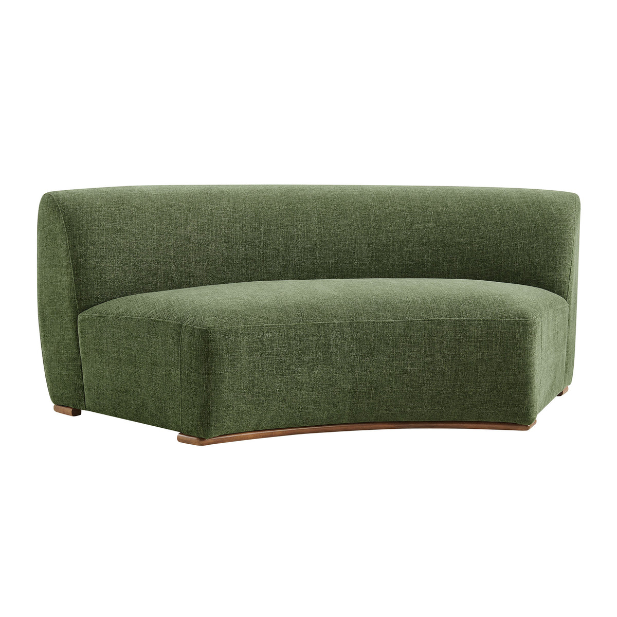 Rialta Curved Armless Slub Weave Fabric Sectional Loveseat - Foliage