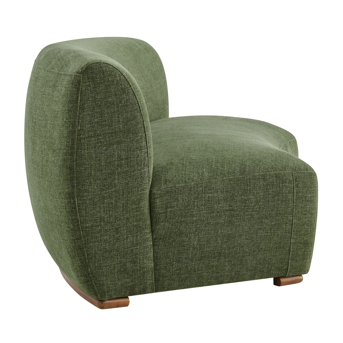 Rialta Curved Armless Slub Weave Fabric Sectional Loveseat - Foliage