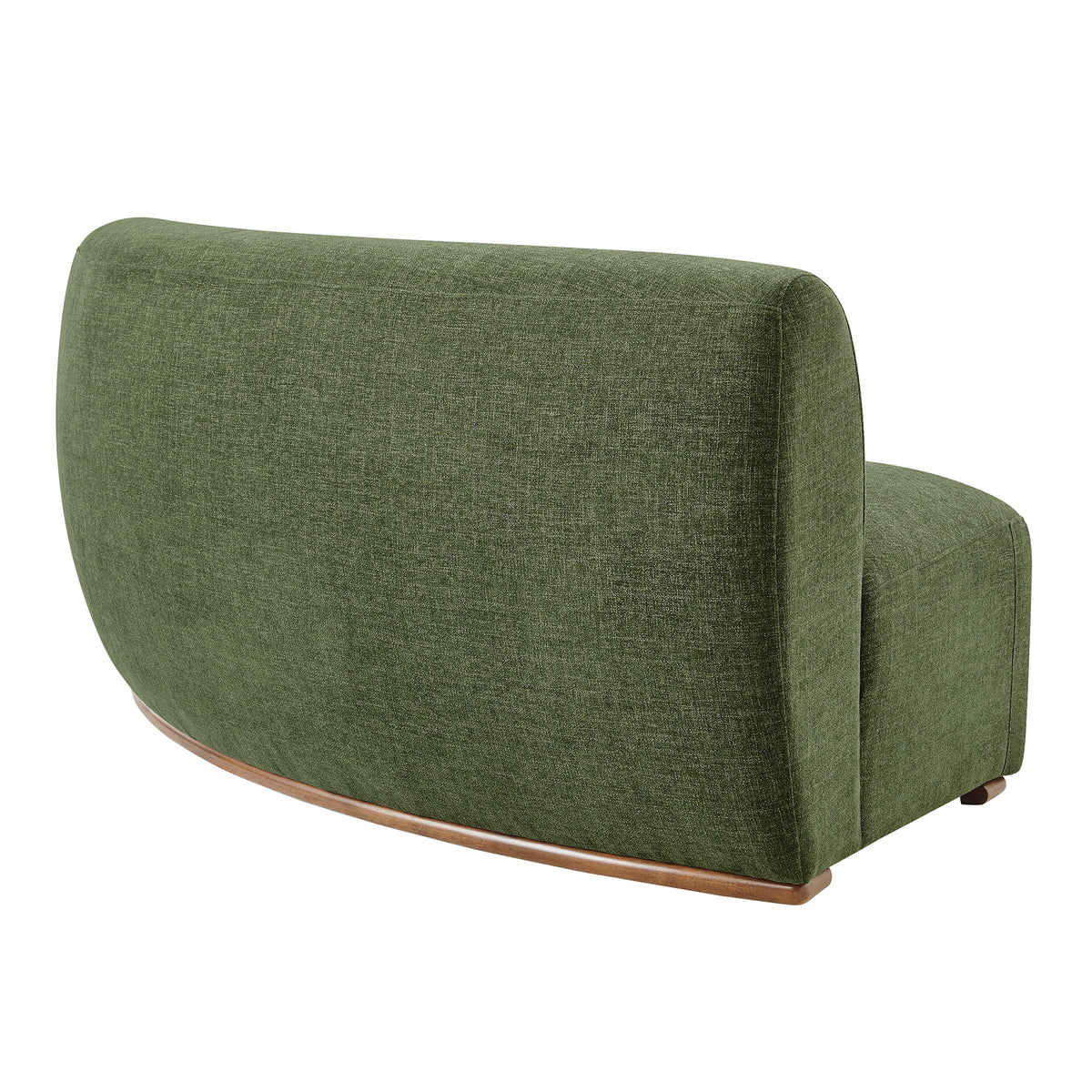 Rialta Curved Armless Slub Weave Fabric Sectional Loveseat - Foliage