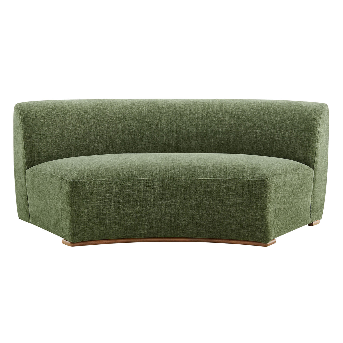 Rialta Curved Armless Slub Weave Fabric Sectional Loveseat - Foliage