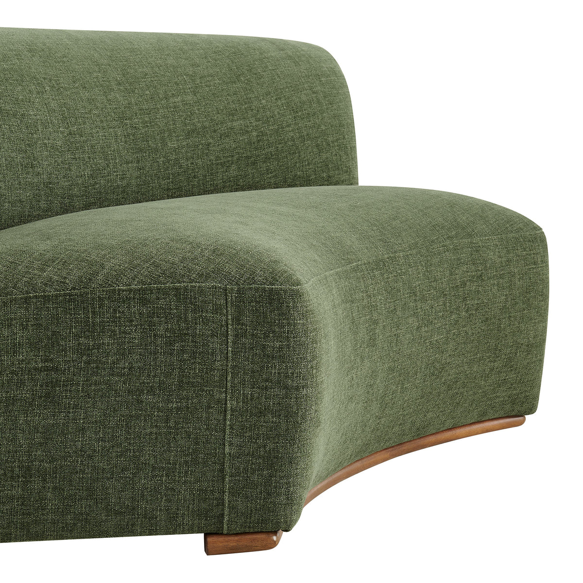 Rialta Curved Armless Slub Weave Fabric Sectional Loveseat - Foliage