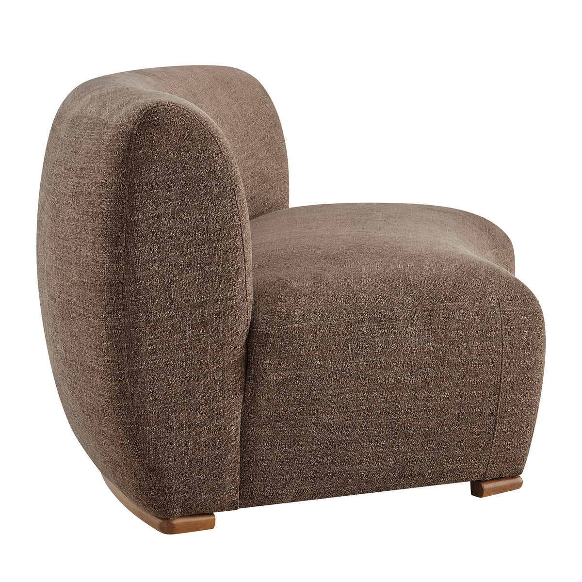 Rialta Curved Armless Slub Weave Fabric Sectional Loveseat - Mocha