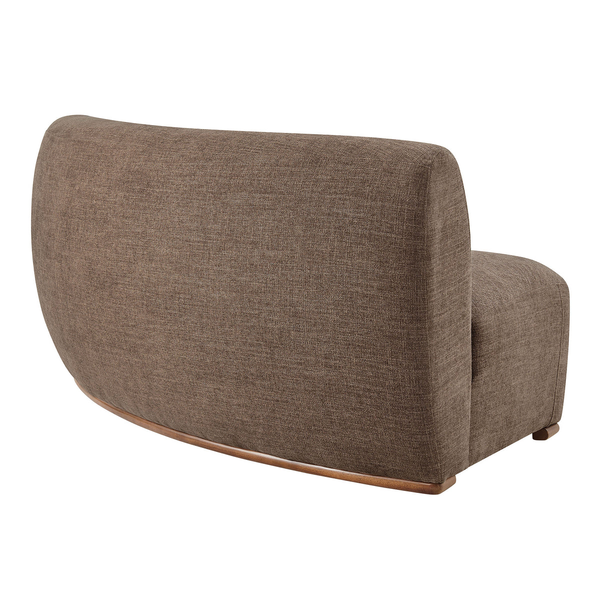 Rialta Curved Armless Slub Weave Fabric Sectional Loveseat - Mocha