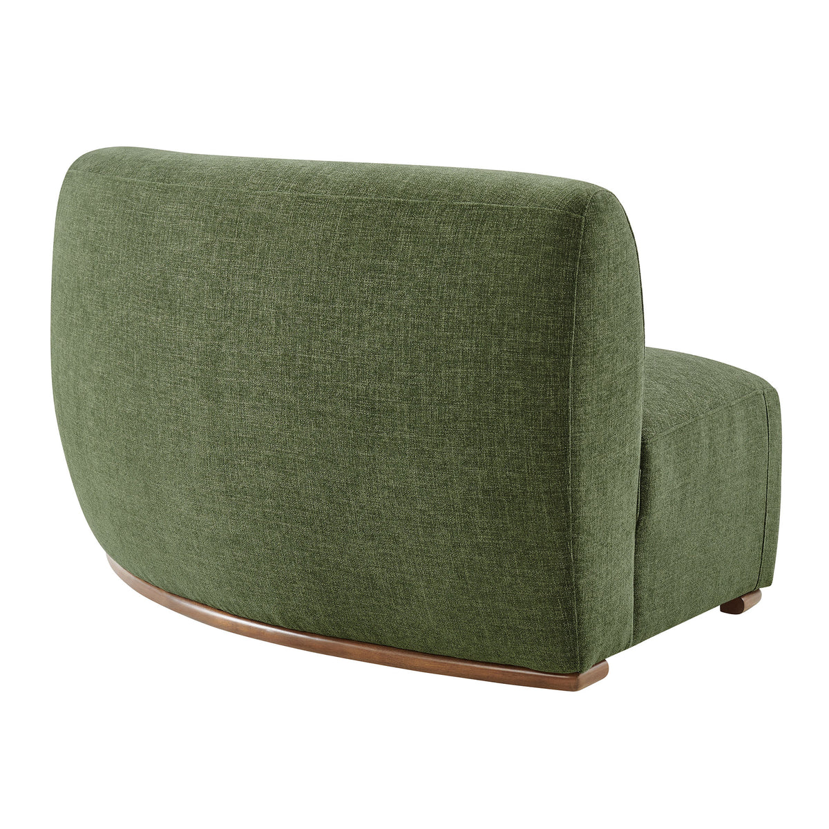 Rialta Curved Right-Arm Slub Weave Fabric Sectional Loveseat - Foliage
