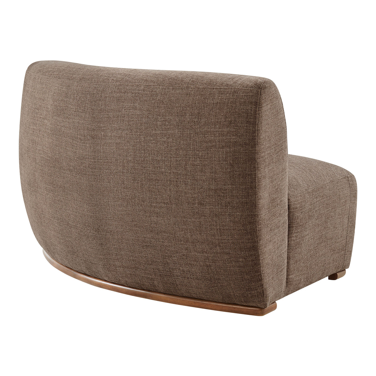Rialta Curved Right-Arm Slub Weave Fabric Sectional Loveseat - Mocha