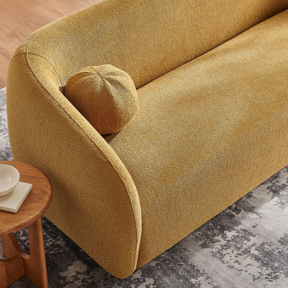 Holland 85" Chenille Fabric Sofa - Mustard
