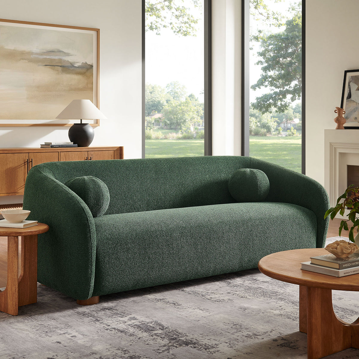 Holland 85" Chenille Fabric Sofa - Pine