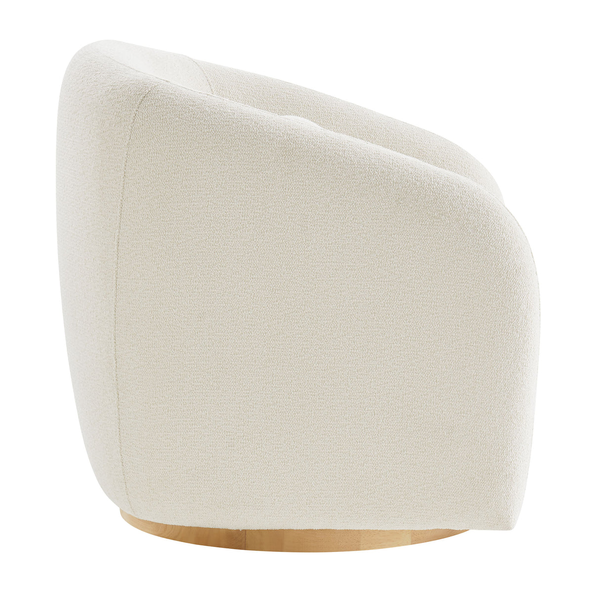 Holland Swivel Chenille Fabric Armchair - Cream