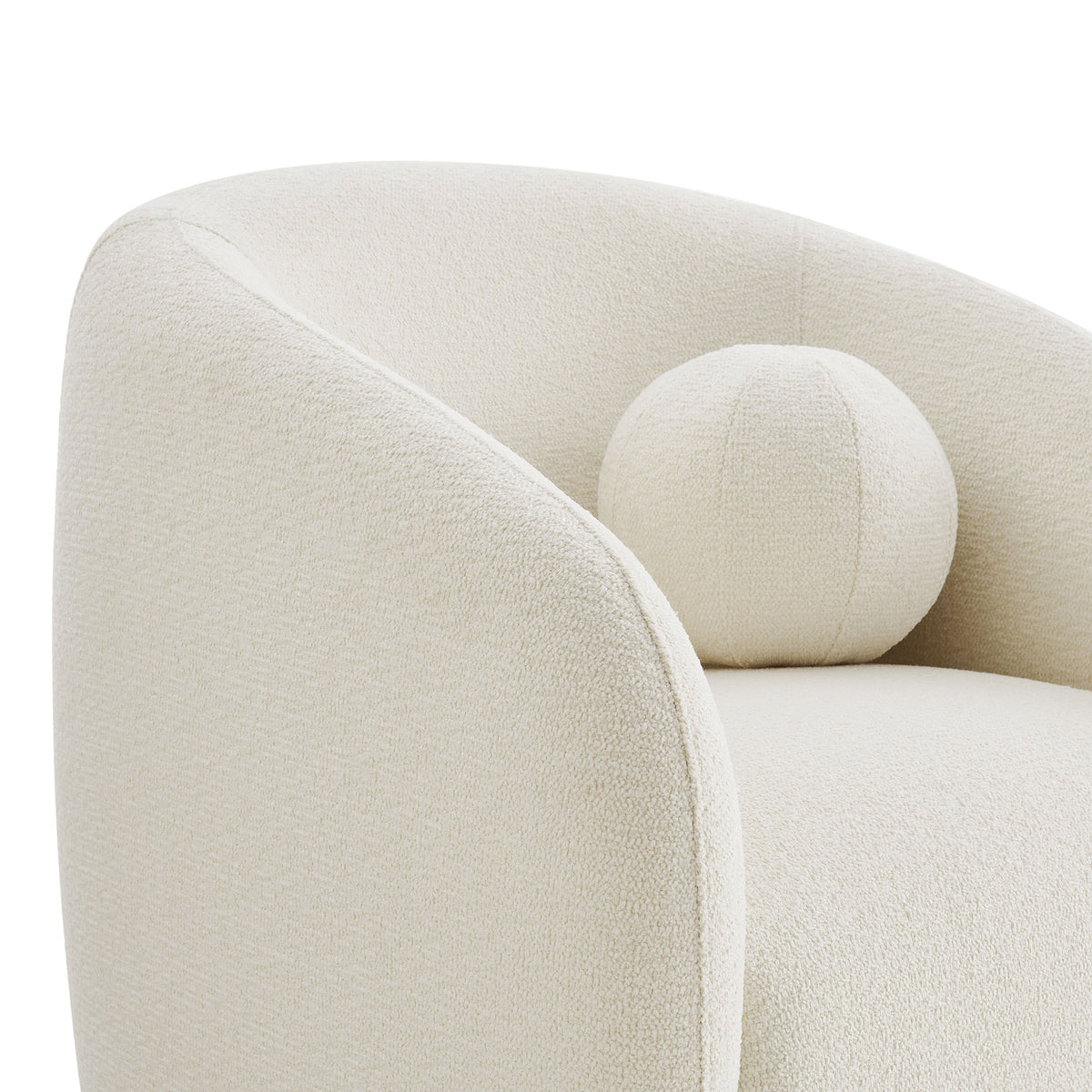 Holland Swivel Chenille Fabric Armchair - Cream