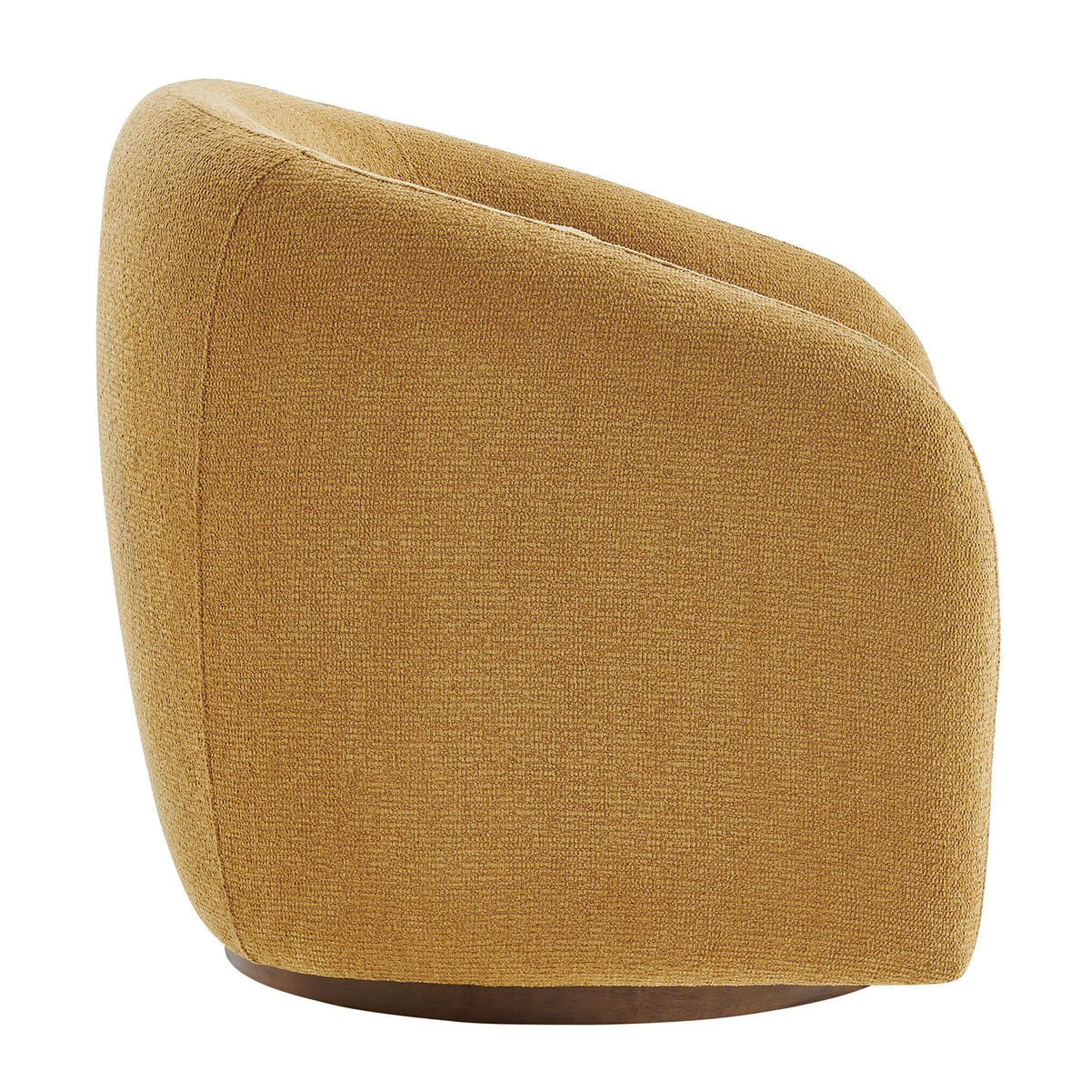 Holland Swivel Chenille Fabric Armchair - Mustard