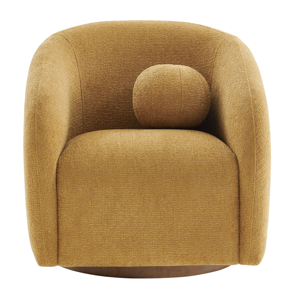 Holland Swivel Chenille Fabric Armchair - Mustard