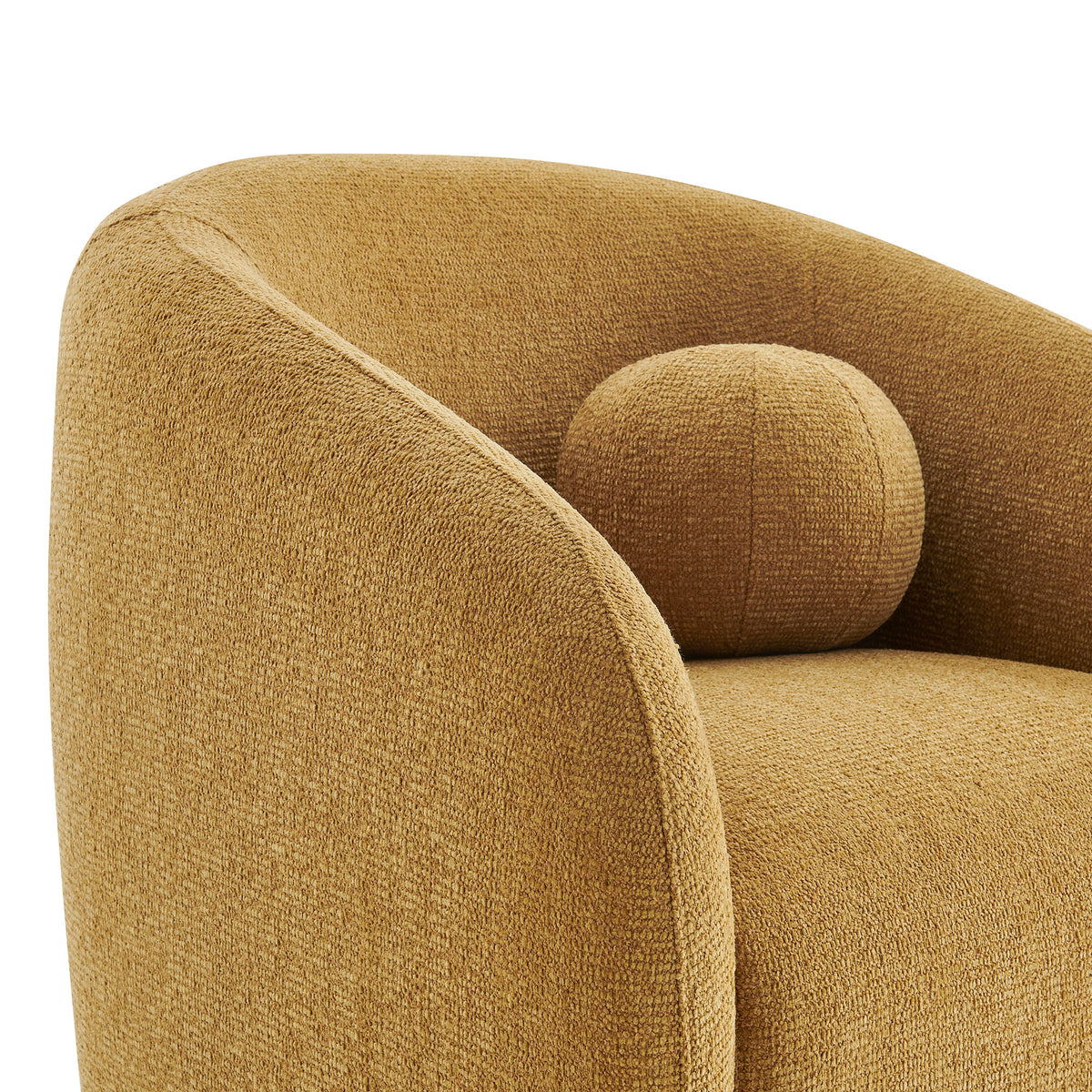 Holland Swivel Chenille Fabric Armchair - Mustard
