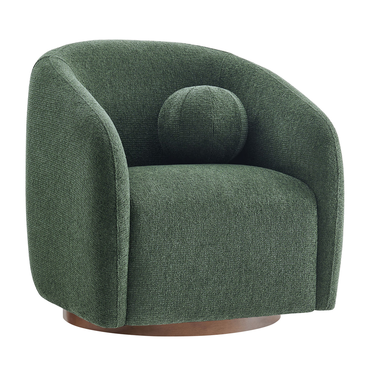 Holland Swivel Chenille Fabric Armchair - Pine