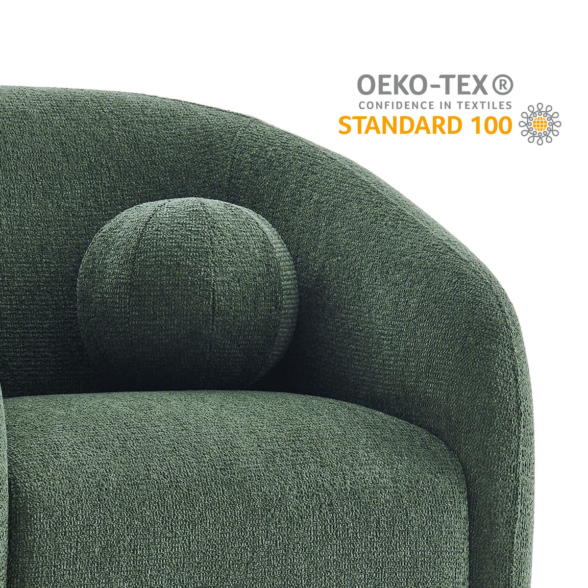 Holland Swivel Chenille Fabric Armchair - Pine