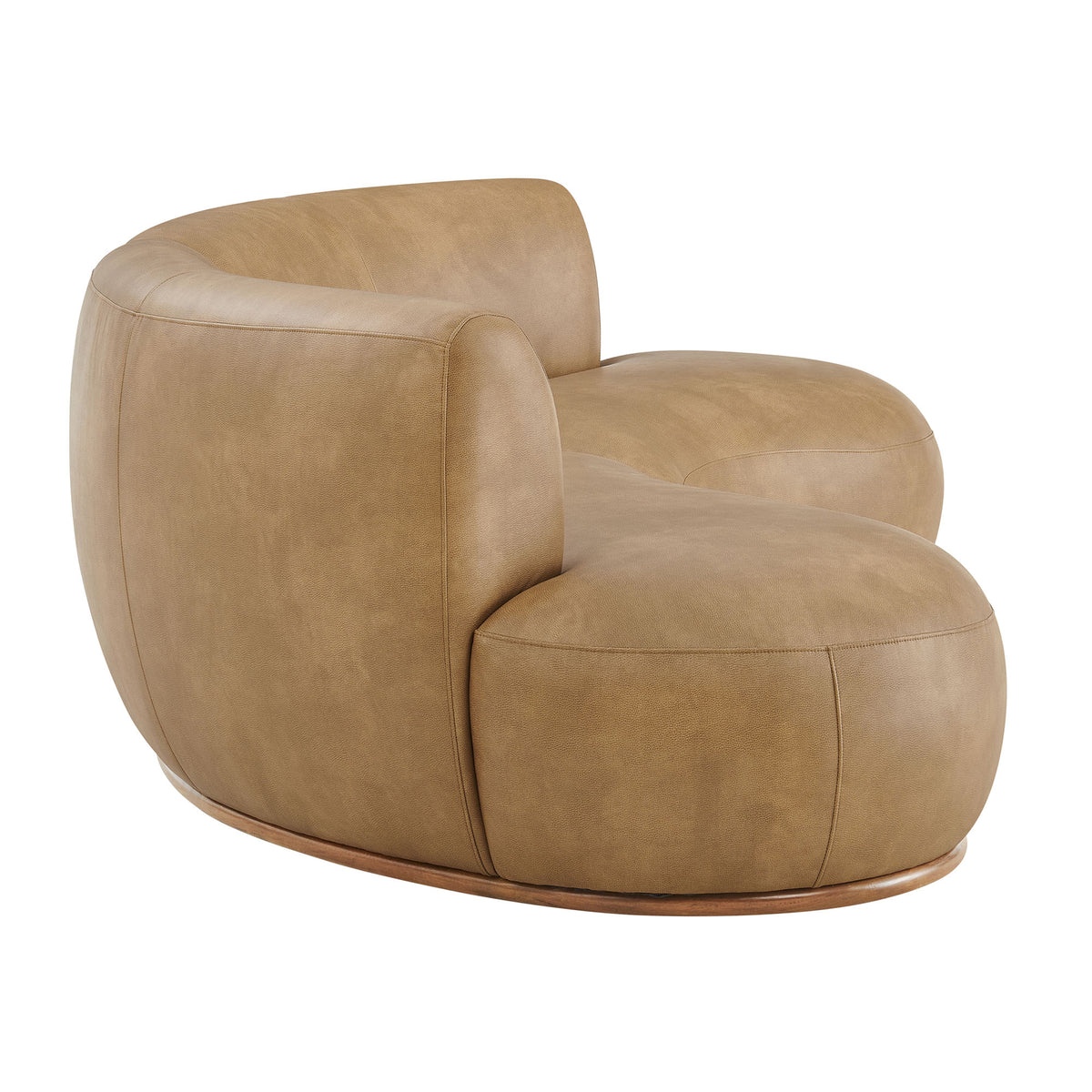 Rialta 2 Piece Curved Vegan Leather Sectional Sofa - Toast