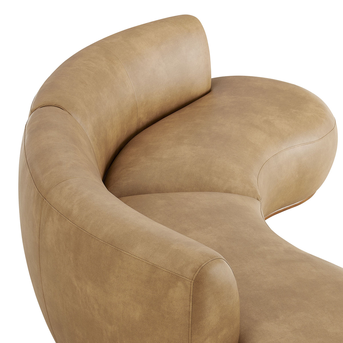 Rialta 2 Piece Curved Vegan Leather Sectional Sofa - Toast